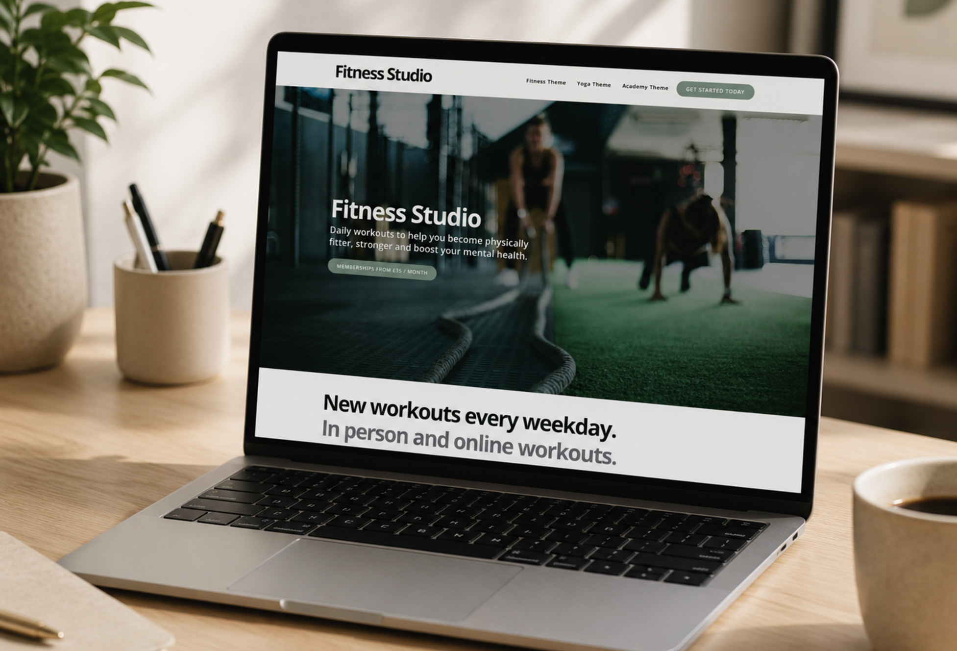 Fitness Studio theme on MyMembership platform