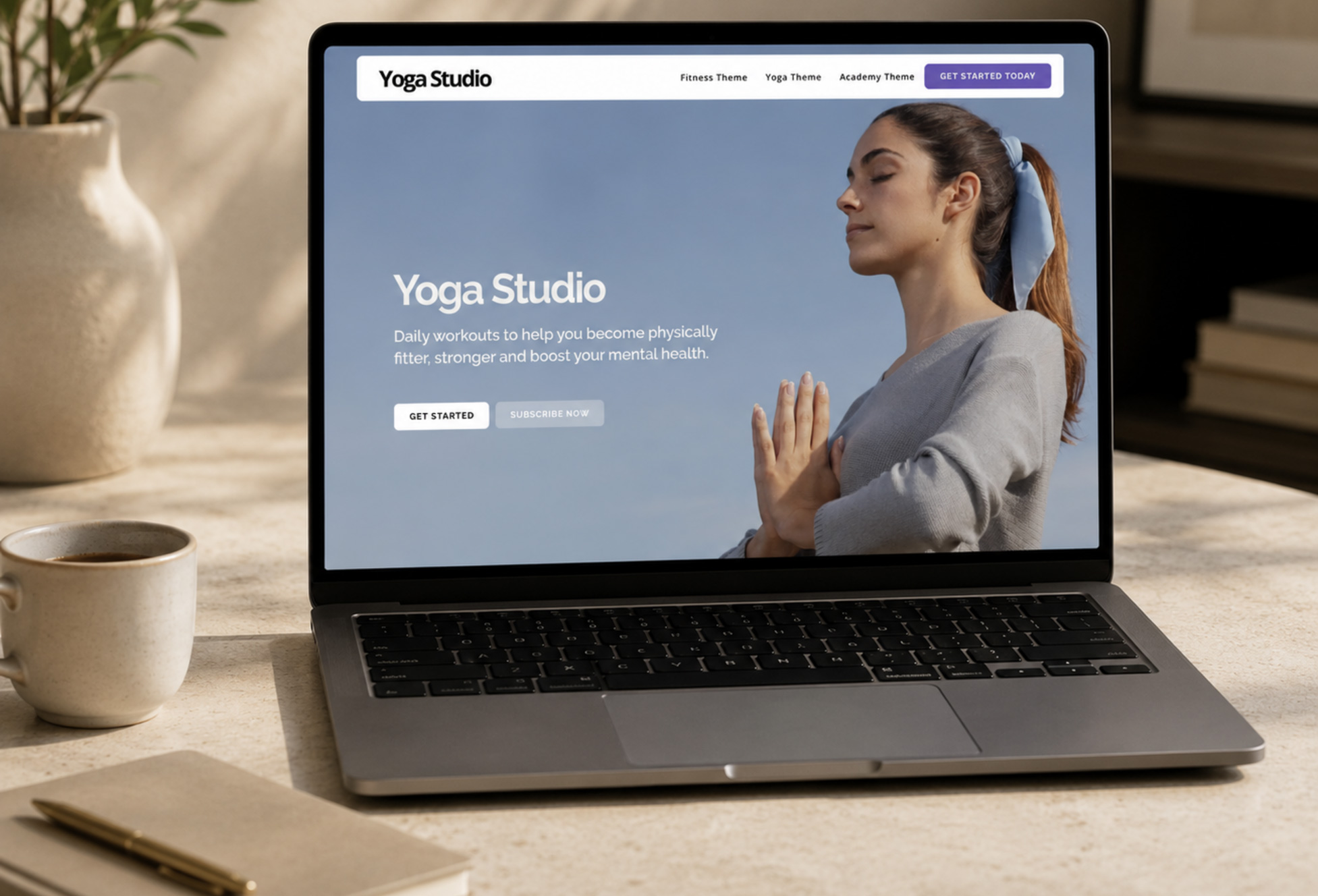 Yoga Studio theme on MyMembership platform